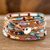 Glass beaded wrap bracelet, 'Colorful Festival' - Colorful Glass Beaded Wrap Bracelet from Guatemala (image 2b) thumbail