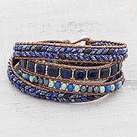 Glass beaded wrap bracelet,