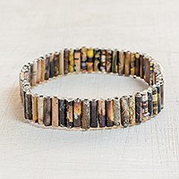 Recycled paper beaded stretch bracelet,