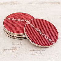 Cotton and recycled paper coasters,