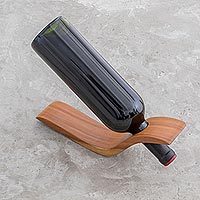 Wood wine bottle holder,