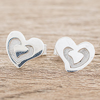 Sterling silver stud earrings,