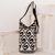 Cotton bucket bag, 'Black and White Waves' - Wave Motif Cotton Bucket Bag in Black and White (image 2) thumbail
