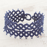 Hand-tatted wristband bracelet,