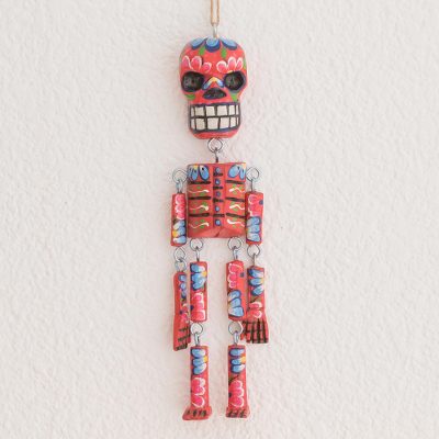 Wood wall ornament, Colorful Tradition in Red (11 inch)