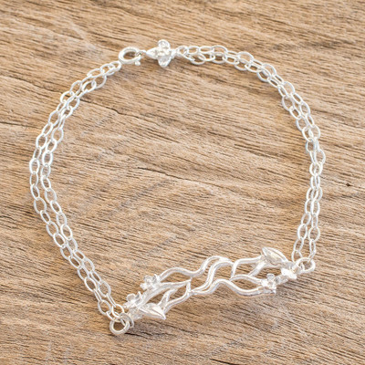 Sterling silver pendant bracelet, Autumn Branches