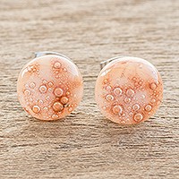 Glass stud earrings,