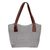 Leather accent cotton tote, 'Nocturnal Diamonds' - Leather Accent Cotton Tote in Black and White from Guatemala (image 2a) thumbail