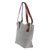 Leather accent cotton tote, 'Nocturnal Diamonds' - Leather Accent Cotton Tote in Black and White from Guatemala (image 2b) thumbail