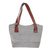 Leather accent cotton tote, 'Nocturnal Diamonds' - Leather Accent Cotton Tote in Black and White from Guatemala (image 2c) thumbail