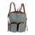 Leather accent cotton backpack, 'Mint Diamonds' - Leather Accent Cotton Backpack in Mint from Guatemala thumbail