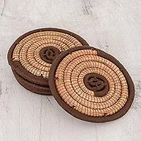 Pine needle coasters,