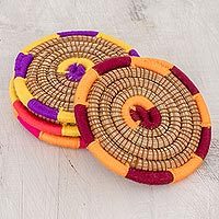 Pine needle coasters,