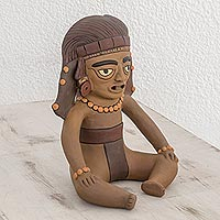 Ceramic sculpture, 'Pre-Hispanic  Figure' - Ceramic Sculpture of a Pre-Hispanic Figure from Nicaragua