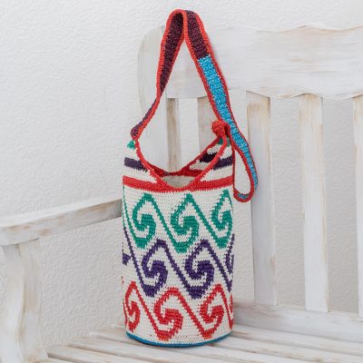 Cotton bucket bag, Colorful Waves