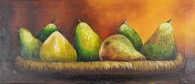 'Still Life II' - Signed Pear Still Life Painting from Costa Rica