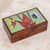 Glass mosaic tea box, 'Two Butterflies' - Floral Butterfly Glass Mosaic Tea Box from Costa Rica thumbail