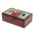 Glass mosaic tea box, 'Two Butterflies' - Floral Butterfly Glass Mosaic Tea Box from Costa Rica (image 2a) thumbail