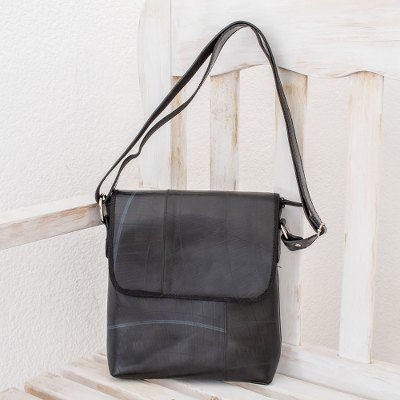 Recycled rubber messenger bag, Eco Messenger