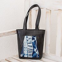 Recycled rubber and cotton tote,