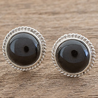 Jade stud earrings,