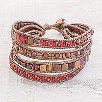 Glass beaded wristband bracelet,