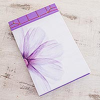 Paper journal, 'Lavender' (8.5 inch) - Lavender-Themed Paper Journal from Costa Rica (8.5 inch)