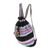 Cotton backpack, 'Peaceful Traveler' - Cinch Closure Multi-Color Striped Handwoven Cotton Backpack (image 2b) thumbail