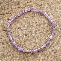 Amethyst beaded stretch bracelet,
