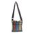 Cotton shoulder bag, 'Island Fiesta' - Colorful Vertical Stripes on Black Cotton Shoulder Bag (image 2a) thumbail