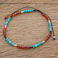Agate beaded anklet,