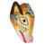Wood mask, 'Floral Piglet' - Floral Pinewood Piglet Wall Mask from Guatemala (image 2b) thumbail