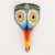 Wood mask, 'Floral Toucan in Blue' - Floral Toucan Pinewood Mask in Blue from Guatemala thumbail