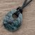 Jade pendant necklace, 'Verdant Ellipse' - Elliptical Jade Adjustable Pendant Necklace from Guatemala thumbail