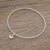 Fine silver bangle bracelet, 'Hammered Ring in Pink' - Fine Silver Bangle Bracelet in Blue from Guatemala thumbail