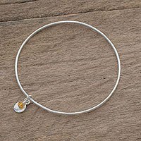 Fine silver bangle bracelet,