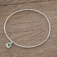 Fine silver bangle bracelet,