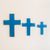 Wood wall crosses, 'Symbol of Love in Blue' (set of 3) - Distressed Wood Wall Crosses in Blue (Set of 3) thumbail