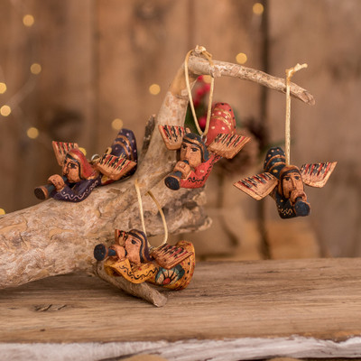Wood ornaments, Angels of Care (set of 4)