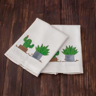 Cotton dishtowels, Desert Plants (pair)