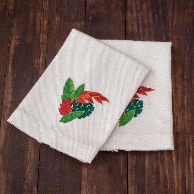 Cotton dishtowels, Seasonal Leaves (pair)