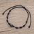 Jade pendant bracelet, 'Bold Texture in Black' - Black Jade and Nylon Knotted Cord Adjustable Bracelet (image 2) thumbail