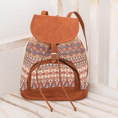 Cotton backpack, Autumnal Geometry