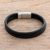 Men's leather cord bracelet, 'Masculine Strands in Black' - Men's Leather Cord Bracelet in Black from Costa Rica thumbail