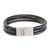 Men's leather cord bracelet, 'Masculine Strands in Black' - Men's Leather Cord Bracelet in Black from Costa Rica (image 2a) thumbail