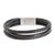 Men's leather cord bracelet, 'Masculine Strands in Black' - Men's Leather Cord Bracelet in Black from Costa Rica (image 2d) thumbail