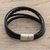 Men's leather strand bracelet, 'Bold Variety in Black' - Men's Black Leather Strand Bracelet from Costa Rica (image 2c) thumbail