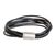 Men's leather cord bracelet, 'Bold Expression in Black' - Men's Leather Strand Bracelet in Black from Costa Rica (image 2d) thumbail