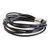 Men's leather cord bracelet, 'Bold Expression in Black' - Men's Leather Strand Bracelet in Black from Costa Rica (image 2e) thumbail
