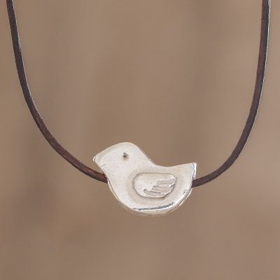 Fine silver pendant bracelet, Cute Bird